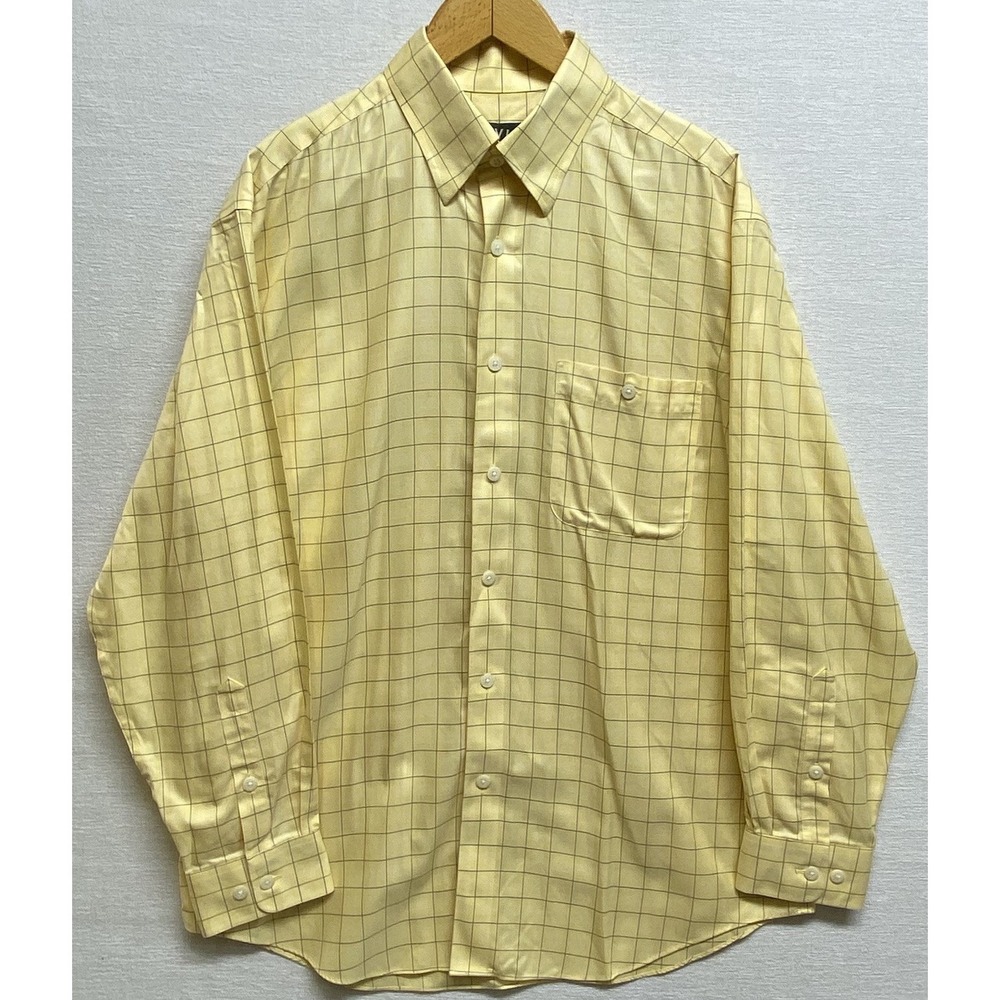 Orvis Button Down Long Sleeve Shirt Yellow/Blue Checked Mens Large - Picture 2 of 11